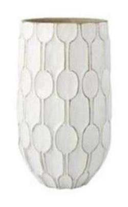 west elm Honeycomb Tall Wide Vase, White